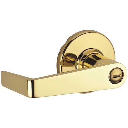 Kwikset KINGSTON PRIVACY LEVER UL, POLISHED BRASS 733KNL 3 RCAL 3031